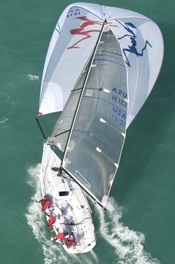 Image 2 - Samba Pa Ti, owned by John Kilroy of Malibu, Calif., sails under spinnaker, part of the  Melges 32 fleet entering the final day of racing during the 2010 event.
